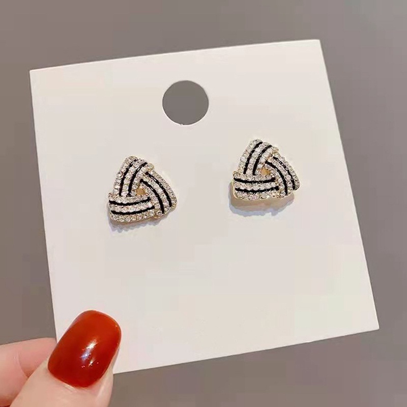 Fancyqube Anting Stud Bentuk Segitiga Geometris Gaya Korea Untuk Wanita