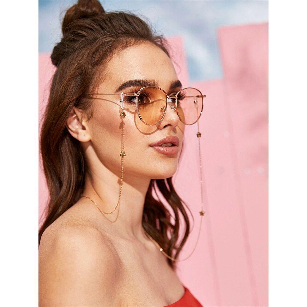 Nanas Bintang Dekorasi Logam Kacamata Rantai Baru Kalung Aksesoris Kacamata Baca Kacamata Lanyard