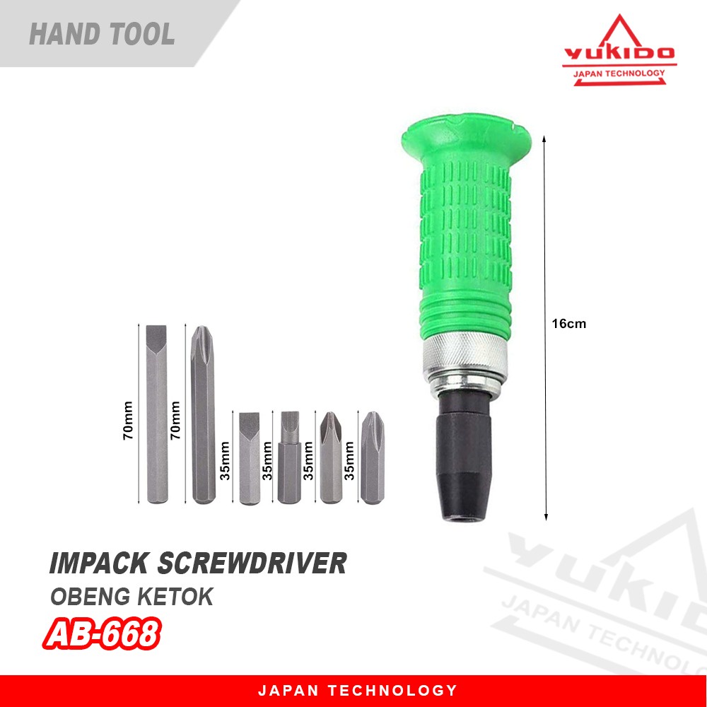 Obeng Ketok Ketrok getok Putar SET 7PCS Impact Driver Screwdriver Gedor Set obeng pembuka baut keras murah