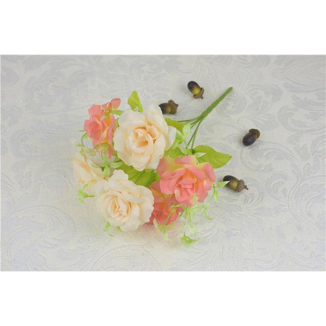 COD BUNGA MAWAR BUNGA TANGKAI PLASTIK BUNGA ARTIFISIAL BUNGA PAJANGAN BUNGA HIASAN BT9017-ORANGE