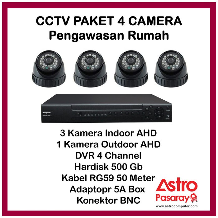 PAKET CCTV 4 KAMERA UNTUK PENGAWASAN RUMAH