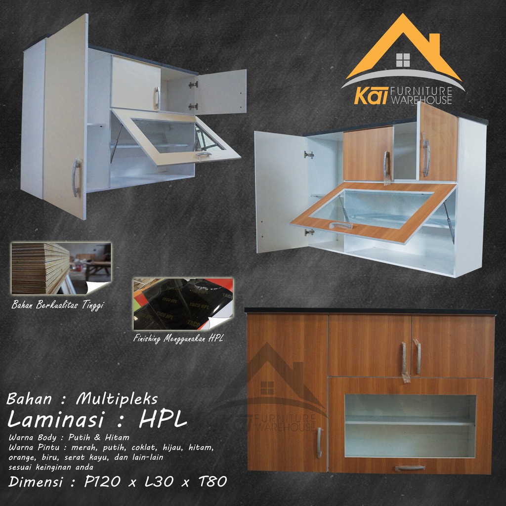 Kitchen set Lemari  Dapur  Atas  Lemari  gantung  3 Pintu 