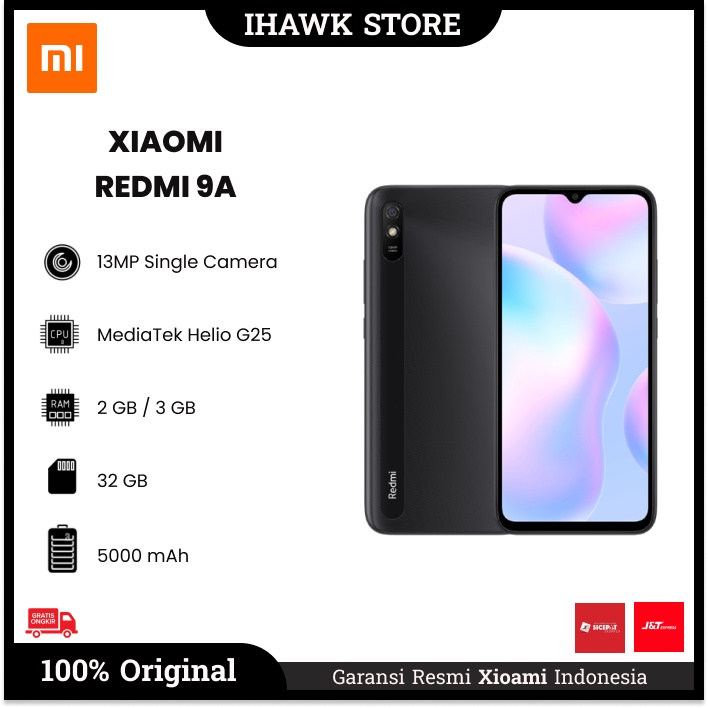 xiaomi redmi 9a 2 32 gb 3 32 gb   garansi resmi 12 bulan