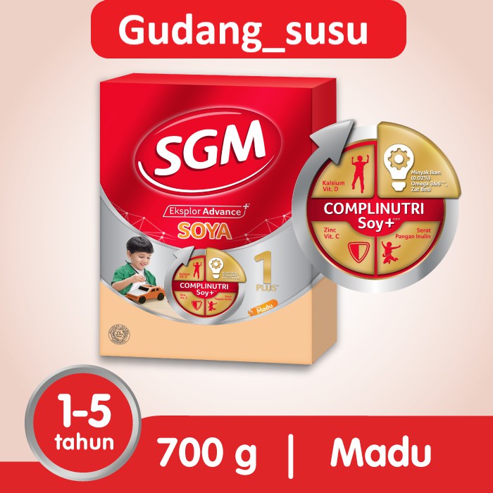 SGM Eksplor Soya 1 Plus 1 - 5 Tahun Rasa Madu 700 Gram