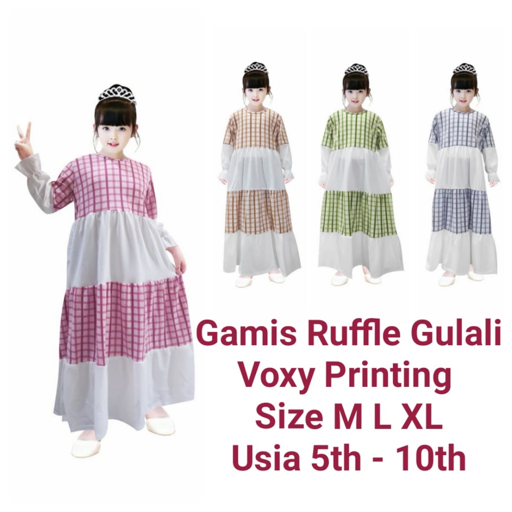 MOMOGI- GAMIS ANAK RUFFLE GULALI / MAXI DRESS MAYUNG / Usia 5-10th