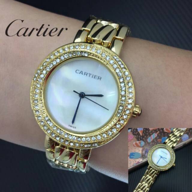 JAM TANGAN CEWEK/WANITA CARTIER DIAMOND RANTAI TERBARU TAHAN AIR ELEGANT HARGA BERSAHABAT...