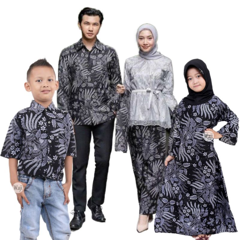 Batikcouple batik kebaya brukat batik keluarga anak cewek cowok kemeja pria lengan pendek batik anak gamis anak Size S M L XL