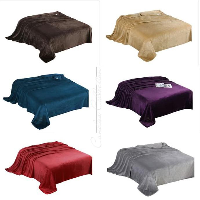 Selimut Bulu Polos Ukuran 200 X 230 Cm