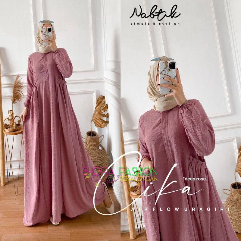 gamis wanita cika kringkel airflow | Kalla dress kringkel