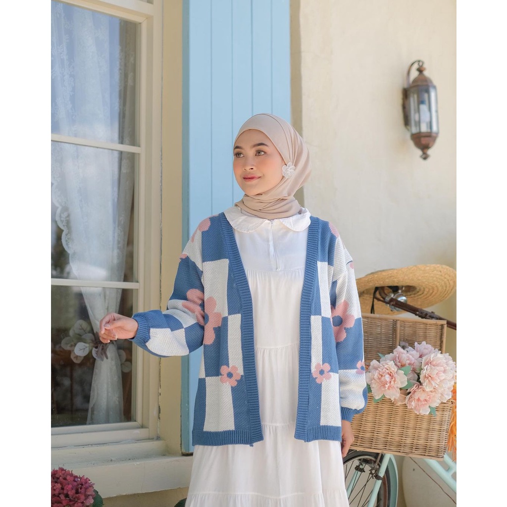 Cardy flower lola cardigan rajut oversize/cardigan rajut wanita terbaru 2022/cardigan wanita rajut k