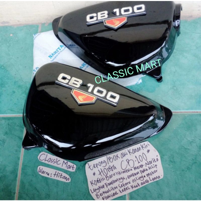 COVER TUTUP BOX AKI HONDA CB100-CB 100-CB HITAM