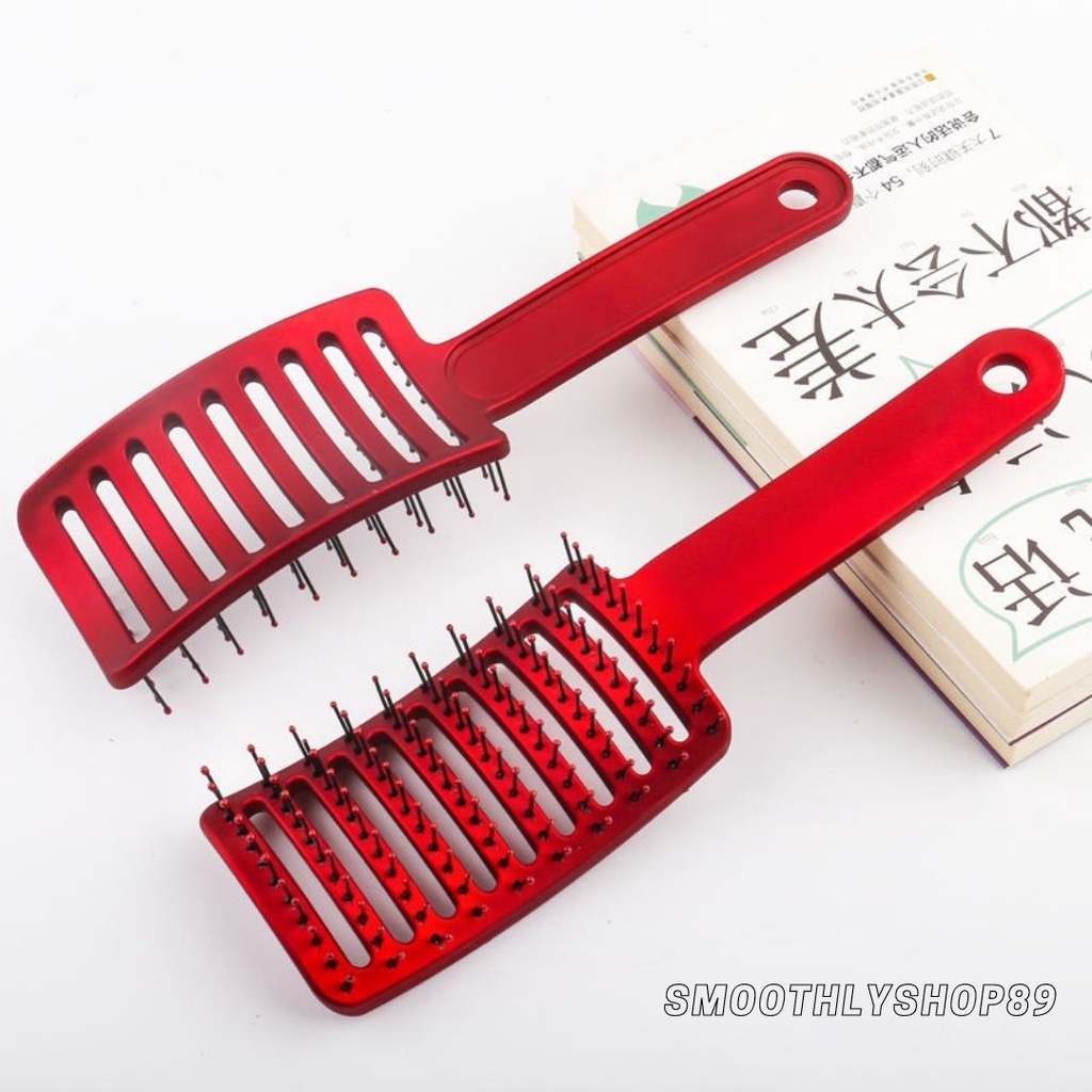 Hair Brush / Sisir Rambut Bentuk Kotak dengan Gagang Bulat Magnet dan Sisir Rambut Bentuk Kotak dengan Gagang Gepeng - FBS750/YBS650