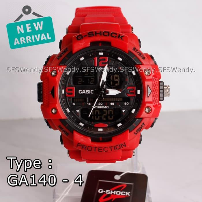 LIMITED EDITION  G Shock GA-140 Full Merah Army Jam tangan pria
