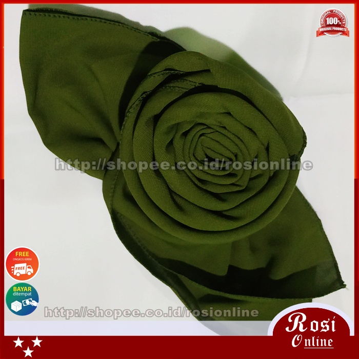 Pashmina Jumbo Syari Wolfis Italiano 200x75 Ala Sabyan Malay Crepe Stretch Polos-Army