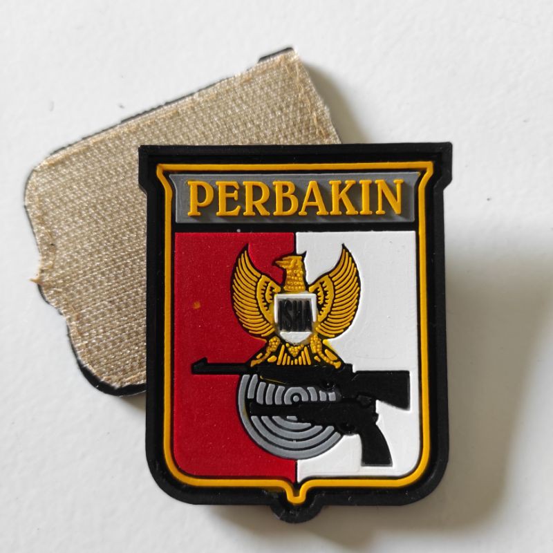 PATCH RUBBER LOGO PERBAKIN TAMENG/TEMPELAN EMBLEM KARET VELCRO