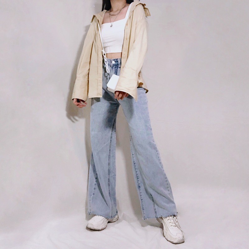 CLOTHIER - Luna Unfinished Baggy Jeans | Unisex Wide Leg Denim