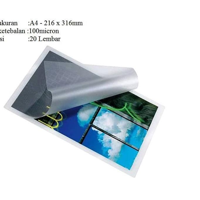 

Plastik Laminating Panas A4 isi 20 Lembar