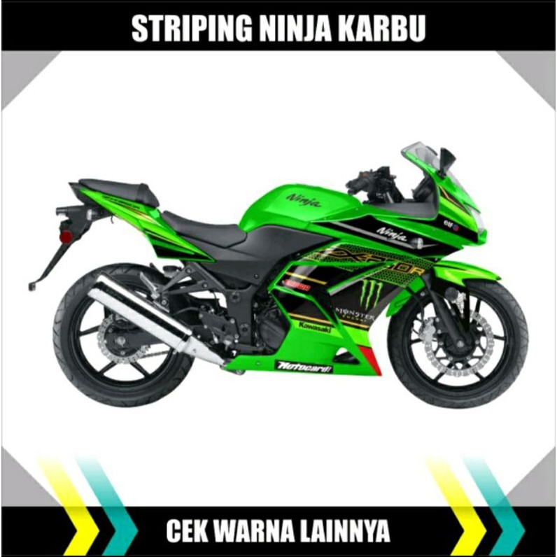 decal striping NINJA 250 R KARBU /stiker motor KAWASAKI NINJA  ZX 250 carbu Striping di laminasi tah