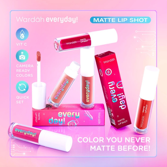 Wardah Everyday Matte Lip Shot | Lipcream mate Lipstik