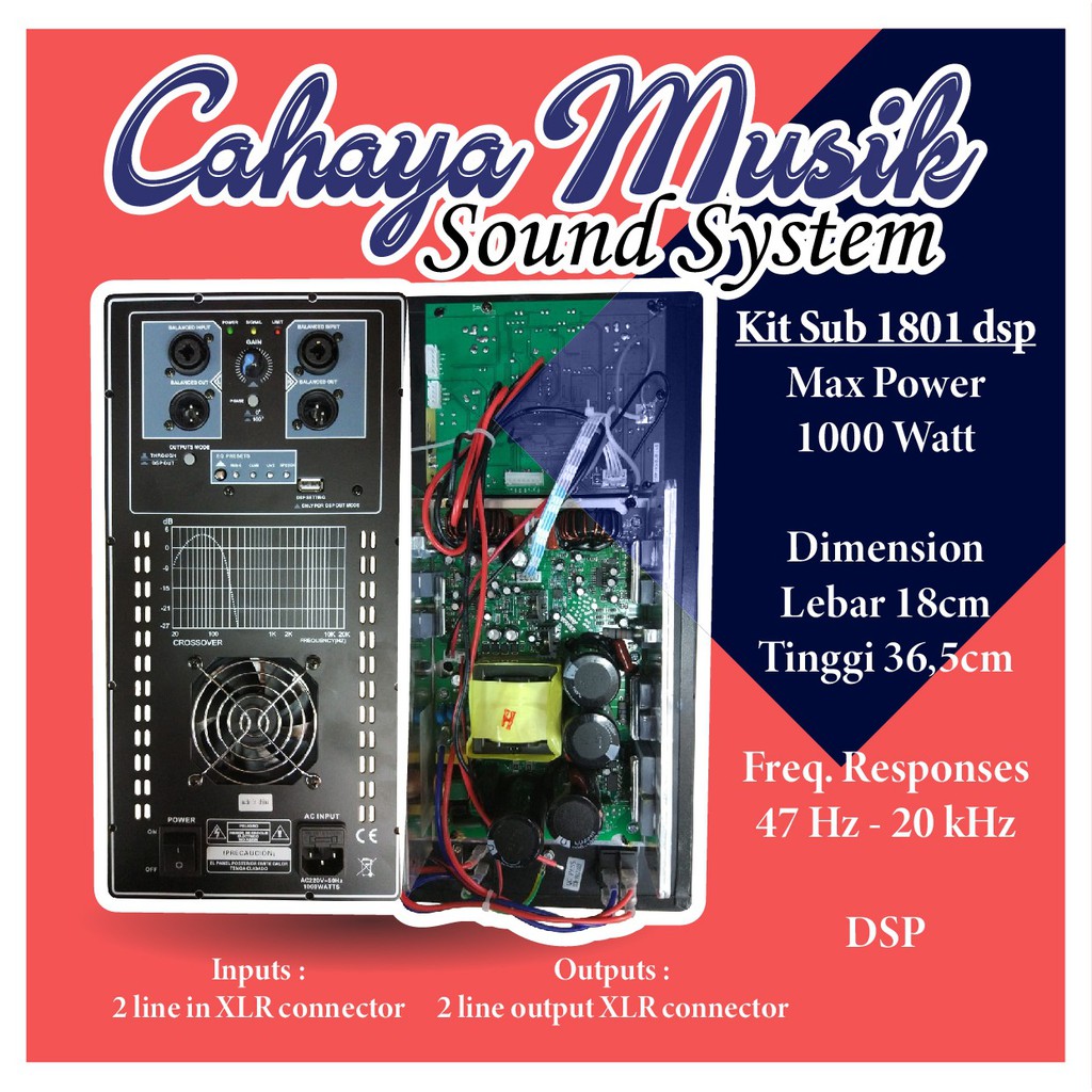 mesin speaker aktif / power kit Aktif 1801dsp