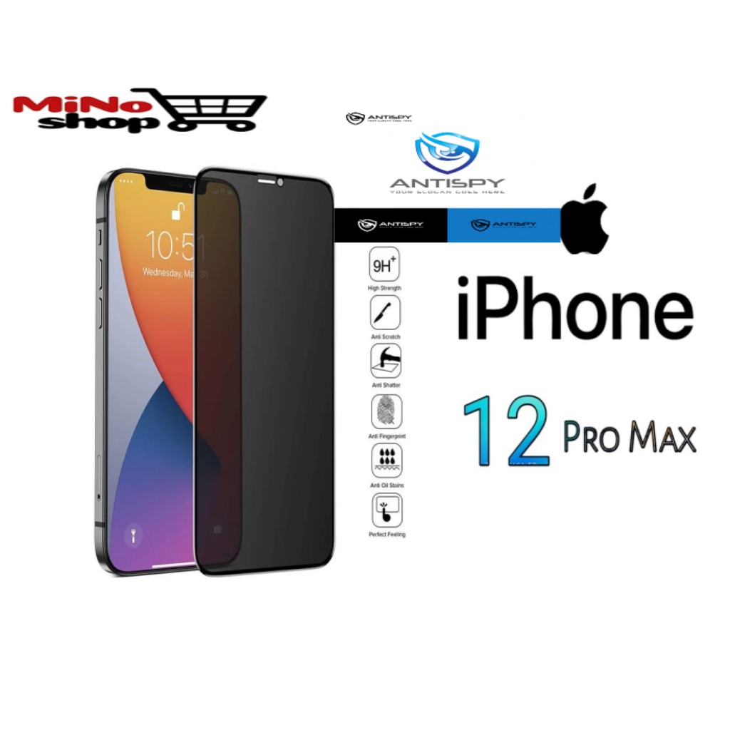 TEMPER GLASS - TG IPHONE 12 - 12 PRO - 12 PRO MAX ANTI SPY 5D FULL LEM FULL COVER