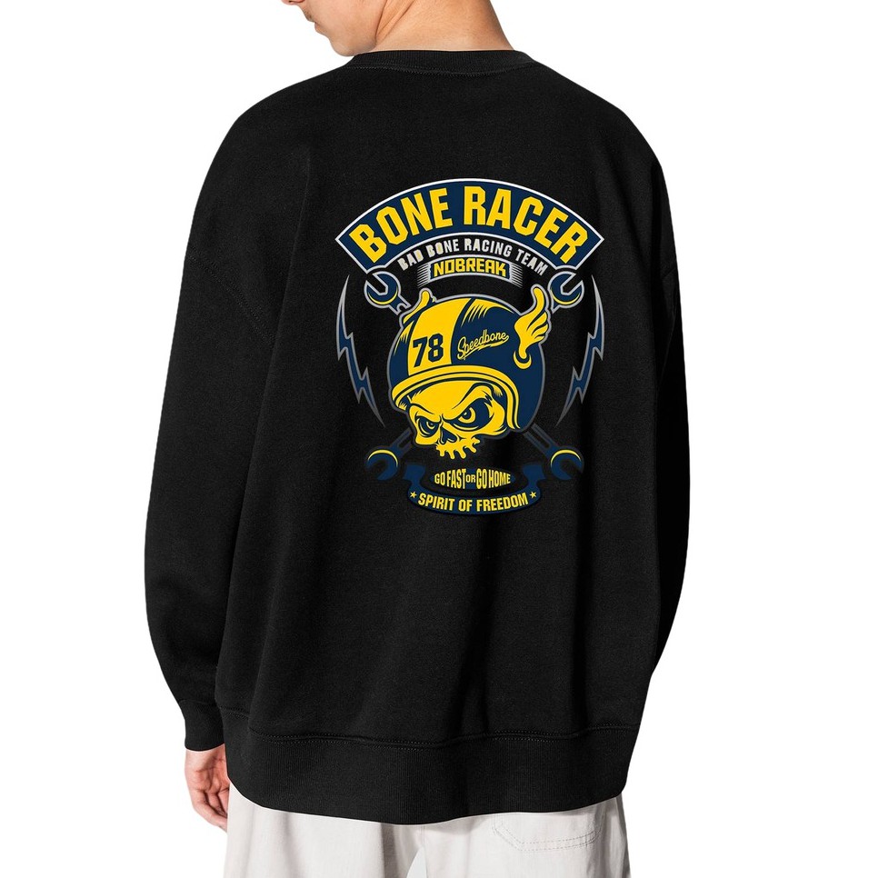 Sweater Pria Bone Racer Crewneck Sweater Fleece Size M - XXL