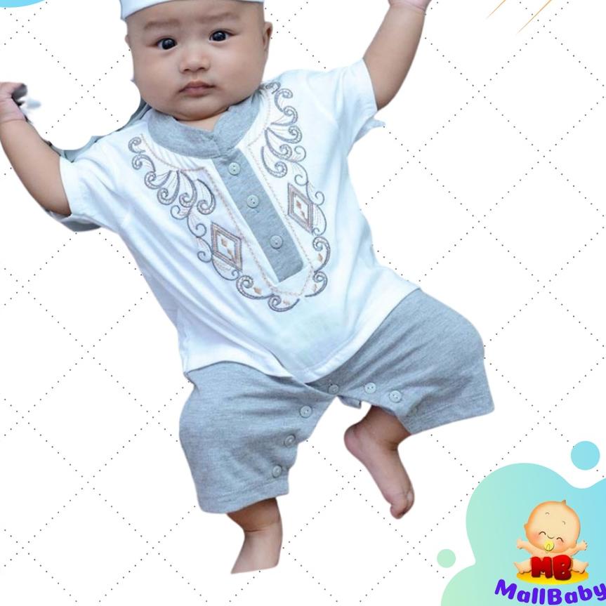 ✸ Jumper Koko Bayi Laki Laki Baru Lahir 0-6 Bulan Baju Koko Bayi 1 2 3 Bulan Baju Muslim Bayi Romper