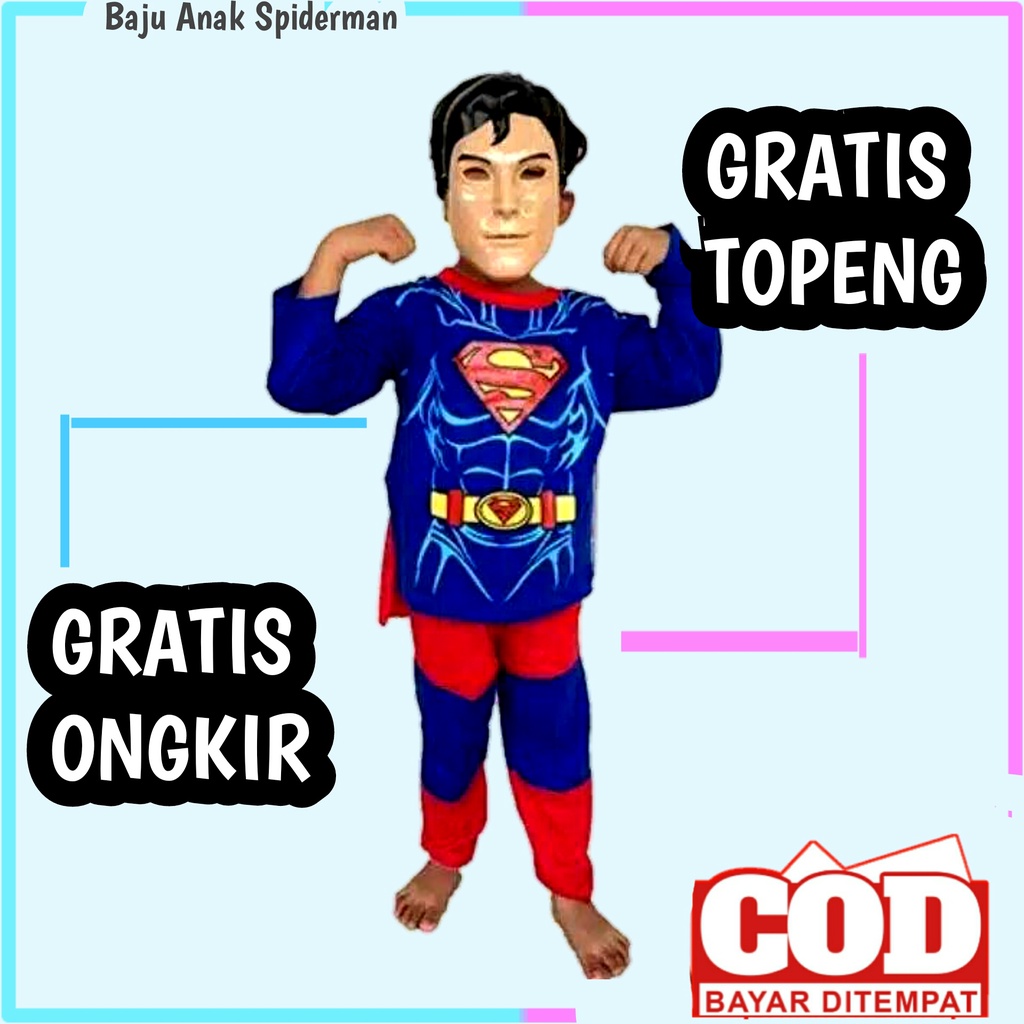 baju superman anak laki laki import