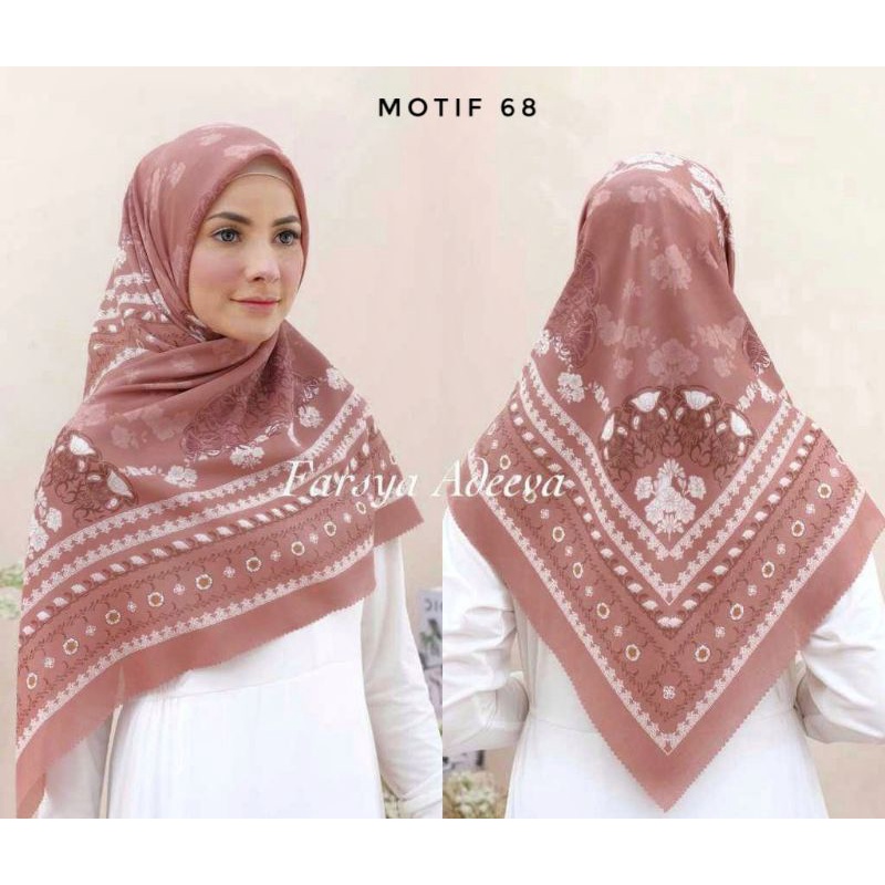 Hijab VOAL PREMIUM Motif 68 Jilbab Segiempat Motif Laser Cut-68. Choco Peach
