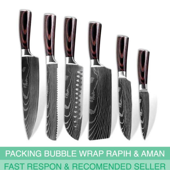 

SET PISAU DAPUR DAMASCUS PATTERN STAINLESS STEEL 6 PCS BVN65496G