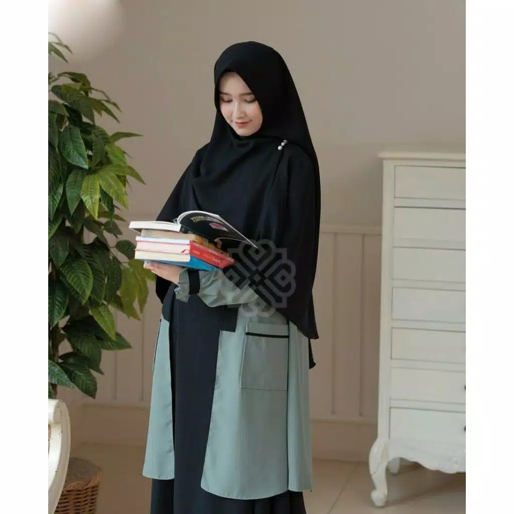 Elbina Set Gamis + Outer Only S M L XL | Fashion Muslim | Bahan Moscrepe HQ-RJL ZEROFASHION