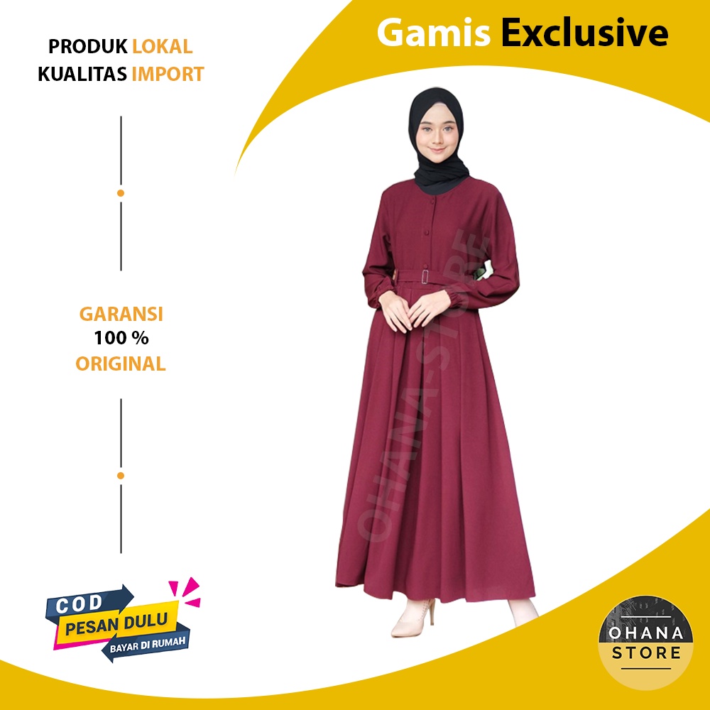 Fashion Muslim Wanita Baju Gamis Perempuan Dewasa Baju Atasan Ibu2 Merah Polos