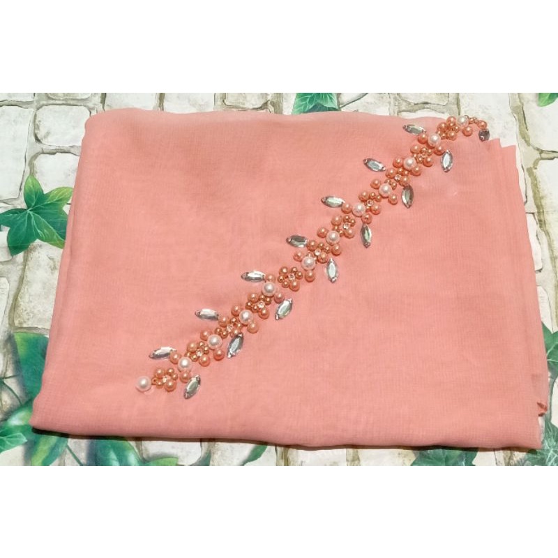 SEGIEMPAT PAYET BANDO BELLA/HIJAB BANDO MUTIARA/KERUDUNG PAYET BELLA SQUERE-Salem