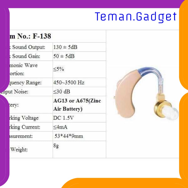 TG-FE158 POWERTONE EARPHONE ALAT BANTU DENGAR PENGERAS SUARA HEARING AID - F-138