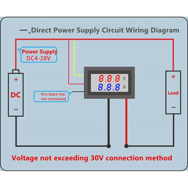 DC 0-100V 10A Amperemeter Voltmeter Digital