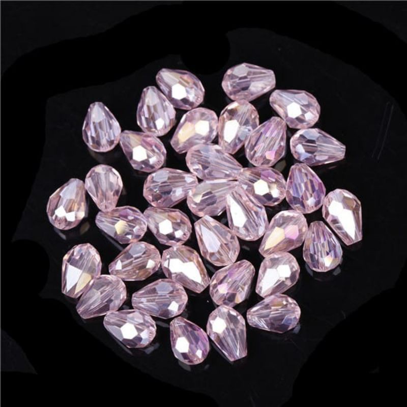 Wholesale 8X6Mm Teardrop Glass Faceted Loose Crystal Spacer Beads