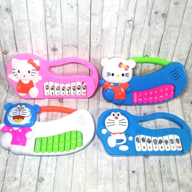 Mainan piano anak musik melodi karakter doraemon hello kitty music 4d1w