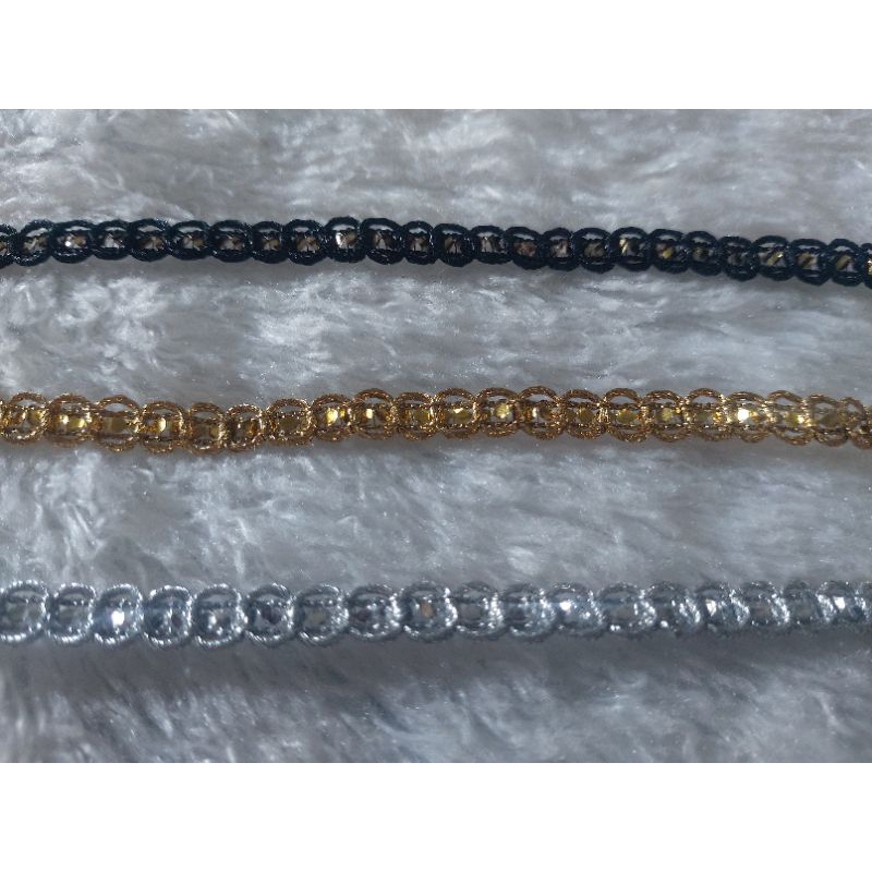 renda india benang mata emas/rol