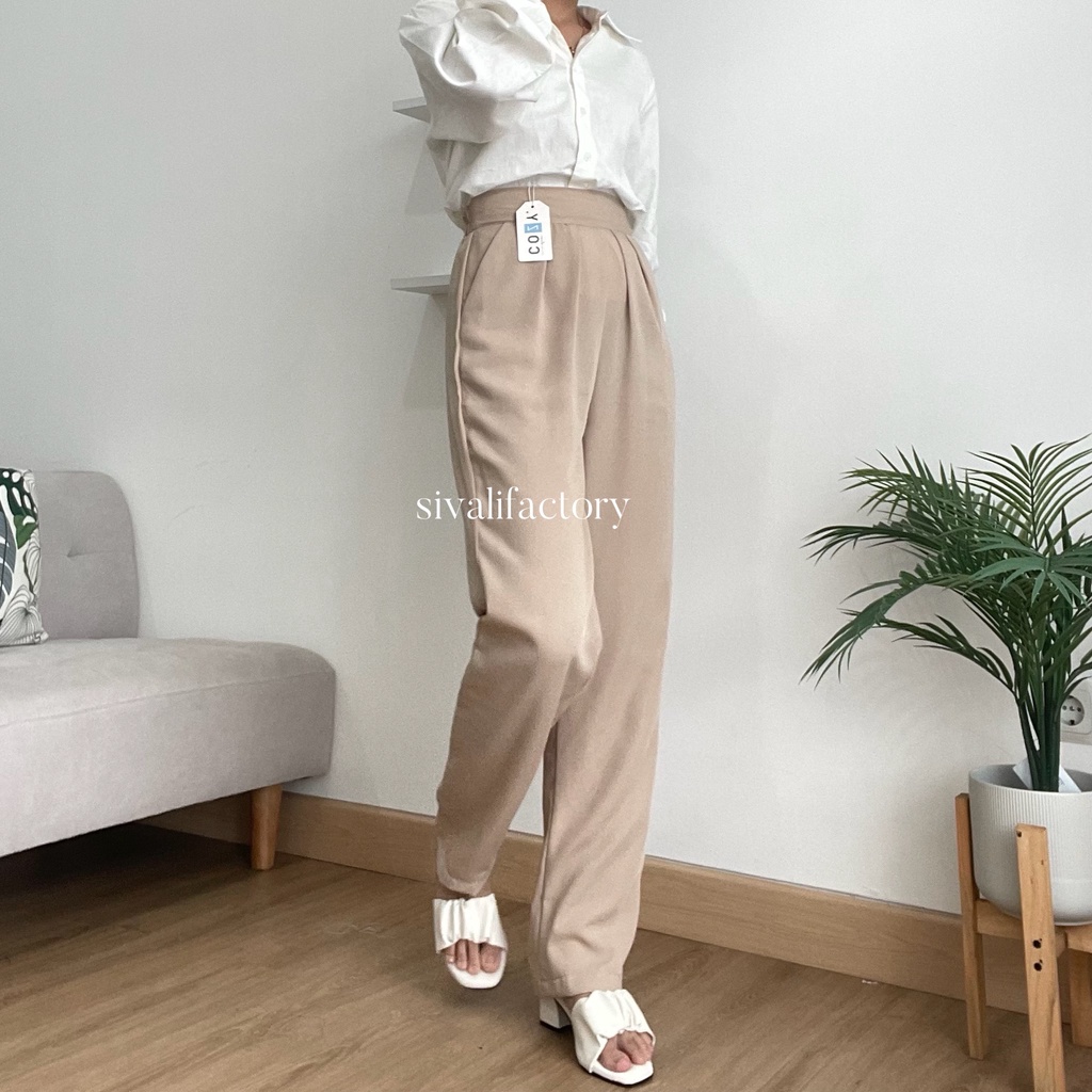 SIVALI Gemma Pants - Celana Kantor Anti Kusut - Celana Kerja Wanita Office Pencil Pants