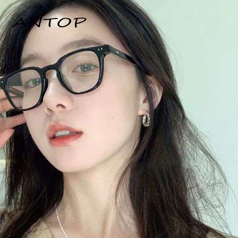 Korean Design Retro Bingkai Bulat Kecil  Kacamata Hitam Wanita pria Sunglasses ANTOP