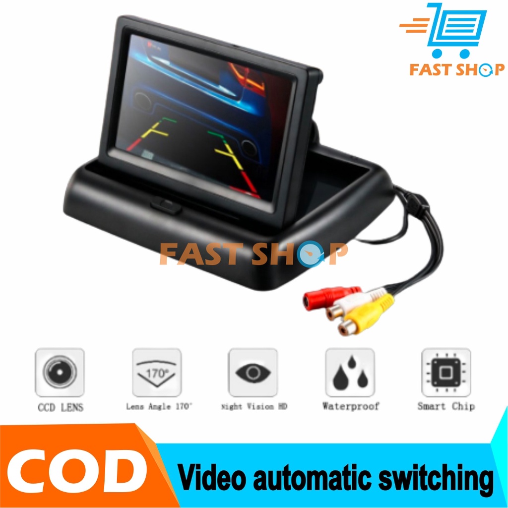 Monitor TFT LCD 4.3 Inch Parkir Mobil Foldable Rear View