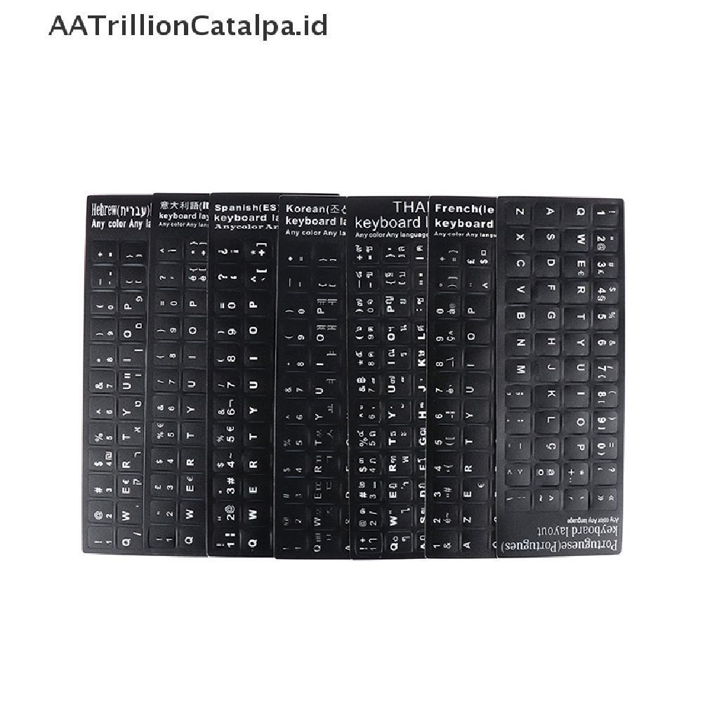 Aatrillioncatalpa Stiker Anti Air Gaya Spanyol / Perancis / Korea / Thailand Untuk Layout Keyboard Laptop