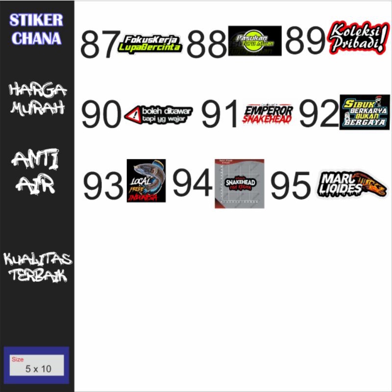 Sticker ikan CHANNA AQUARIUM,STICKER,antiAIR stiker ikan hias aquarium stiker cana , cana , stiker chana , chana