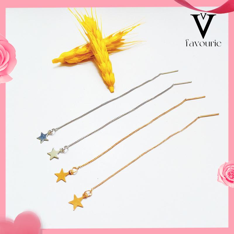 [COD]Anting Bintang Kreatif Temperamen Anting Rumbai Panjang Sederhana Anting Wanita-FA