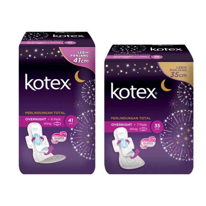 Kotex Overnight PAG Longer 41 cm (6 pcs) + Kotex Overnight PAG Longer 35 cm (7 pcs)