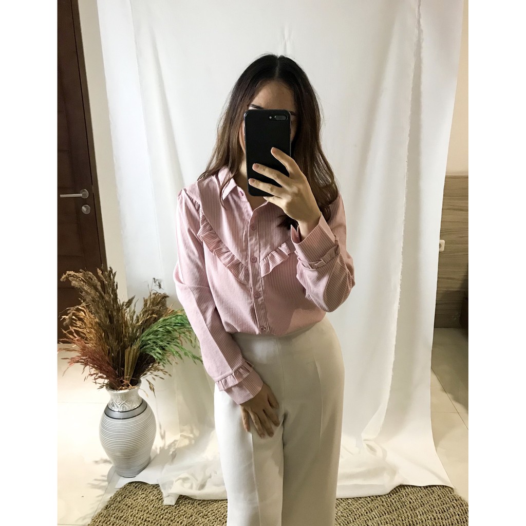 [BISA COD] CELESTA TOP - Atasan Kemeja Casual / Baju Bangkok Premium Import