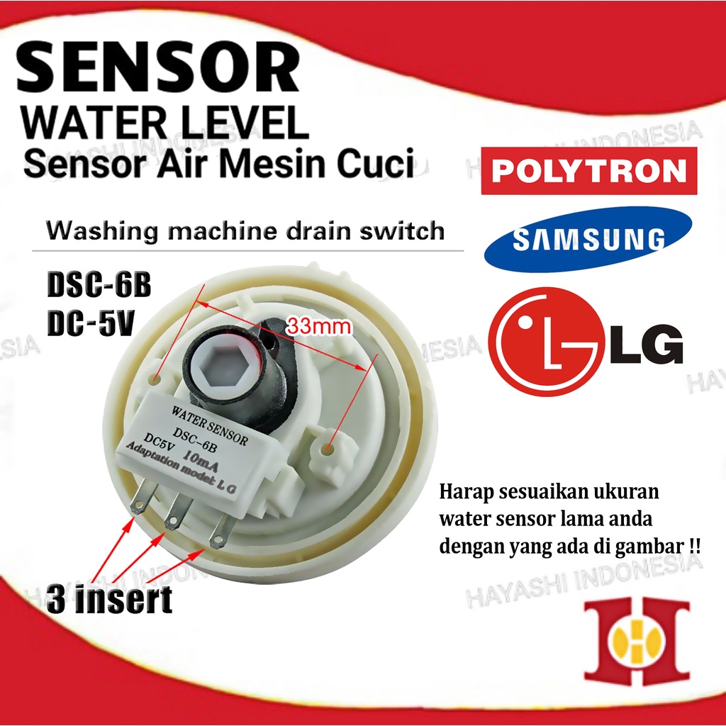 Water Level Sensor Air Pressure Mesin Cuci Switch Control Samsung