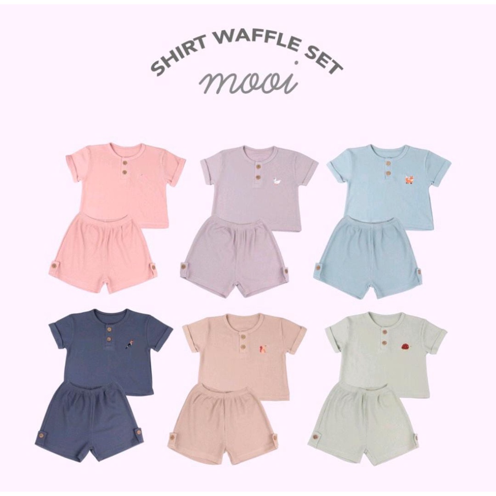 MOOI SHIRT WAFFLE SET / SETELAN ANAK