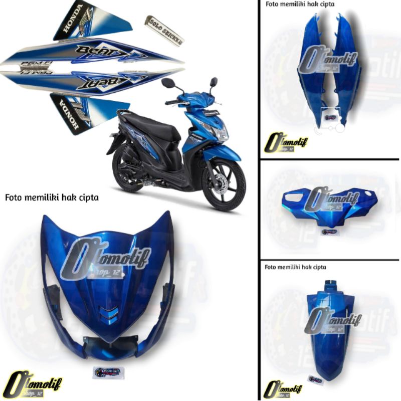 Cover body alus honda beat fi 2013-2016 Warna biru