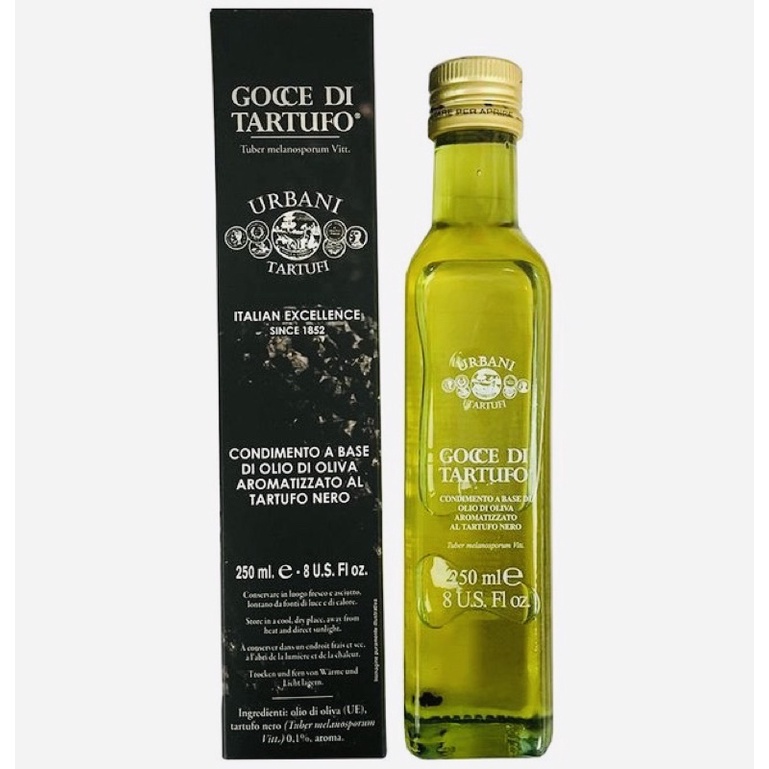 

Drops of Truffles Urbani Tarfuti Black Truffle Infused Flavored Olive Oil Minyak Zaitun Gourmet Food